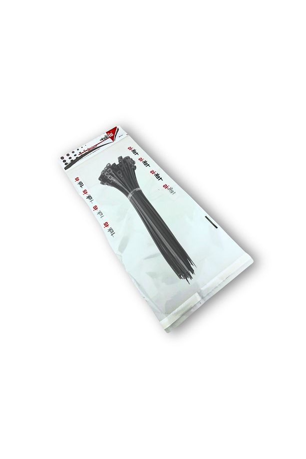 Plastik Kablo Bağı Klipsi Cırt Kelepçe 300 mm X 4.8 mm Siyah 50 Adet - 2