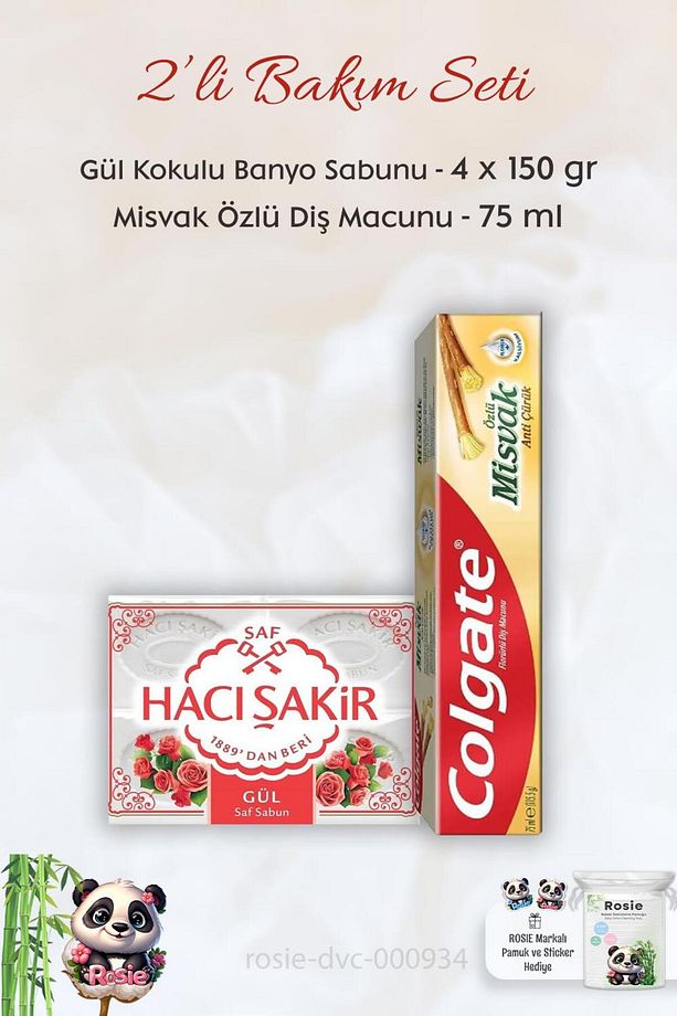 Misvak Özlü Diş Macunu 75 ml, H. Şakir Gül Kokulu Banyo Sabunu 4 x 150 gr ve ROSIE - 1