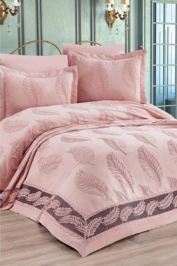 Çeyizdiyarı Barbara 6 Piece Chenille Pique Set Powder