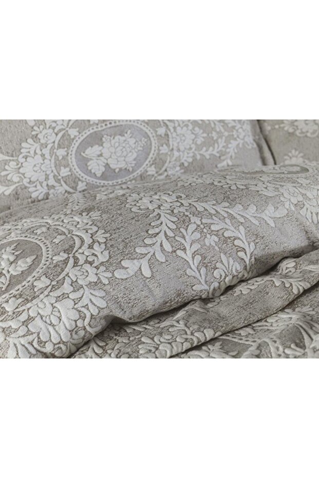 Nisa Tek Kişilik Jakarlı Yatak Örtüsü Cappucino - 4