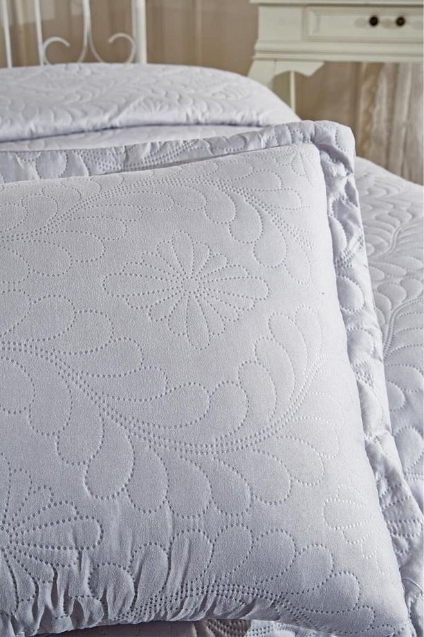 Ultrasonik Kapitoneli Ivory Tek Kişilik Yatak Örtüsü Gri - 4