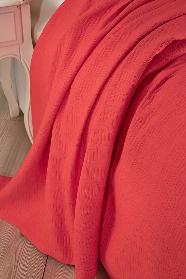 Drop Çift Kişilik Yatak Örtüsü Nar Çiçeği - 3