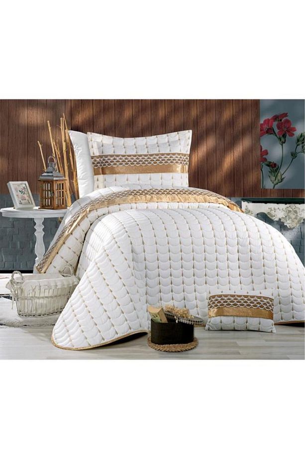 Colors Micro Tek Kişilik Yatak Örtüsü Krem Gold - 3