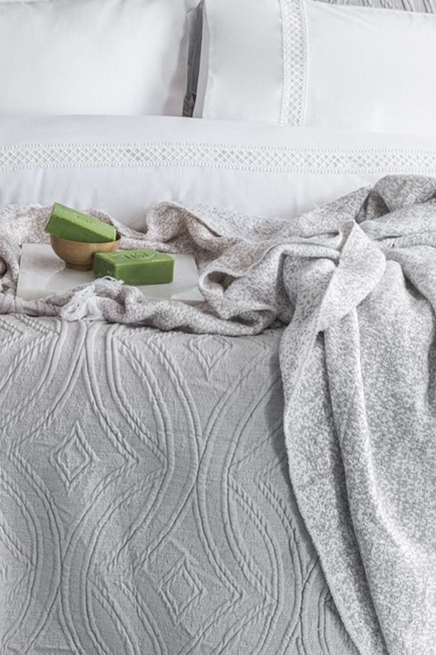 Tek Kişilik Belmont Gray Timeless Yatak Örtüsü Prime Set - 3