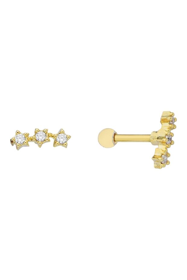 Çelik Kıkırdak Helix Tragus Piercing(1 Adet) - 2