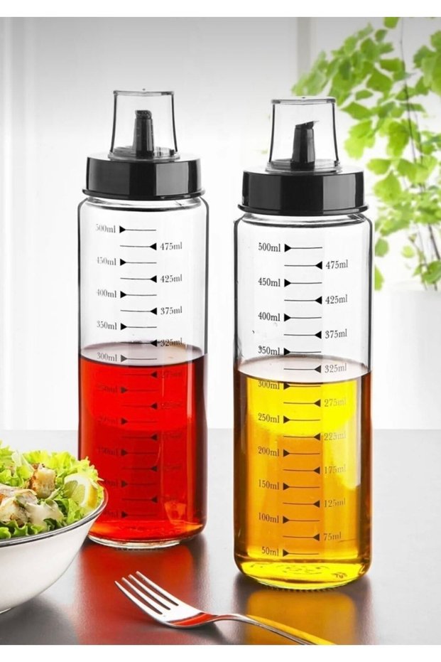 Brand 2-Piece 500ml 500mm Borosilicate Drip-Free Smart Glass Oil Pot Oil Vinegar (HIT Resistant)