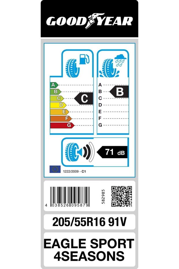 205/55r16 91v Eagle Sport 4 Seasons 4 Mevsim Lastik (2024) - 2