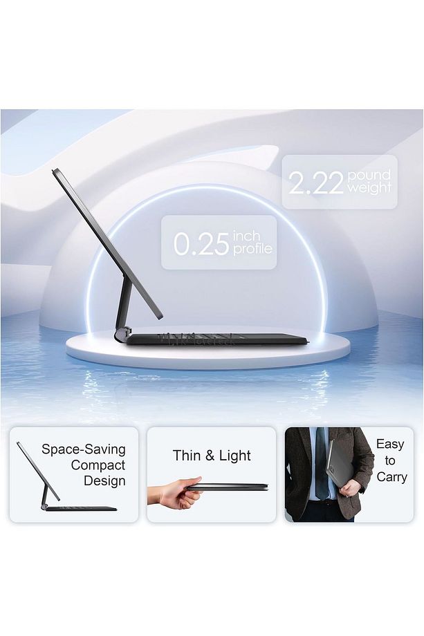 İpad Air 6. 5. 4. Nesil Uyumlu Klavyeli Kılıf Magic Keyboard Touchpad Akıllı Folio Bluetooth Işıklı - 3