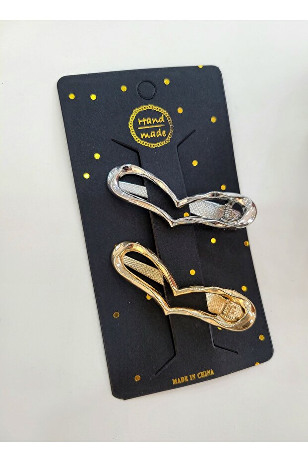Steel Spring 2-Piece Metal Gold Silver Collet Buckle Tongs Buckle Glpş-39211