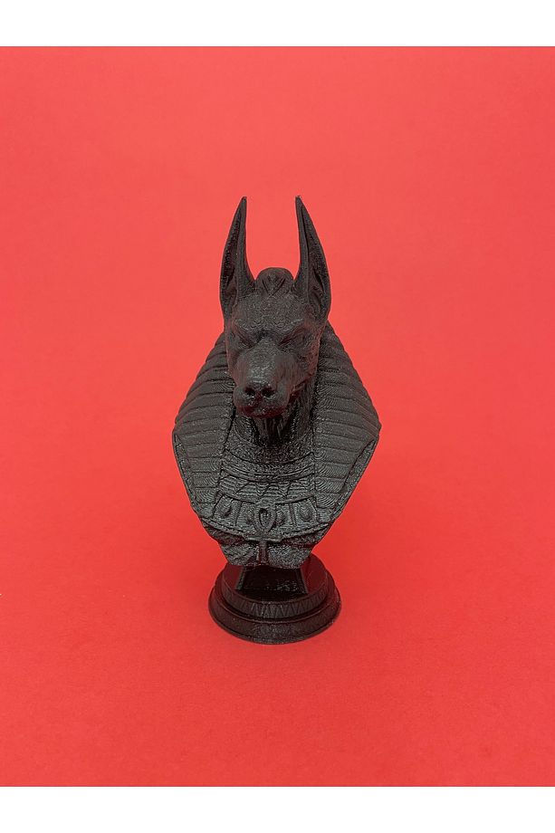 Mısır Tanrısı Anubis Büst Çakal Başlı Heykel - 2
