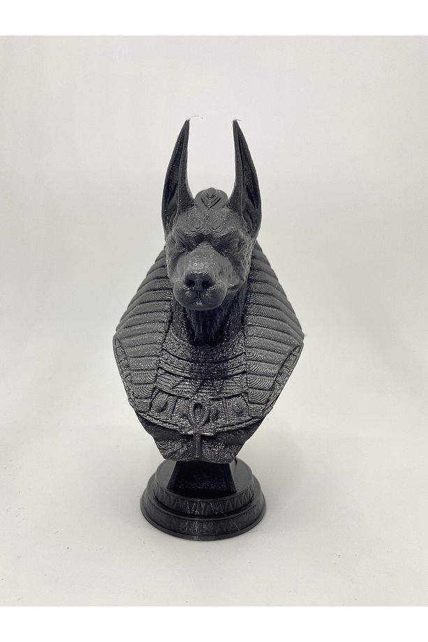 Mısır Tanrısı Anubis Büst Çakal Başlı Heykel - 1