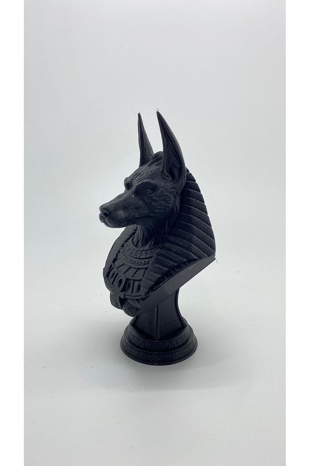 Mısır Tanrısı Anubis Büst Çakal Başlı Heykel - 4