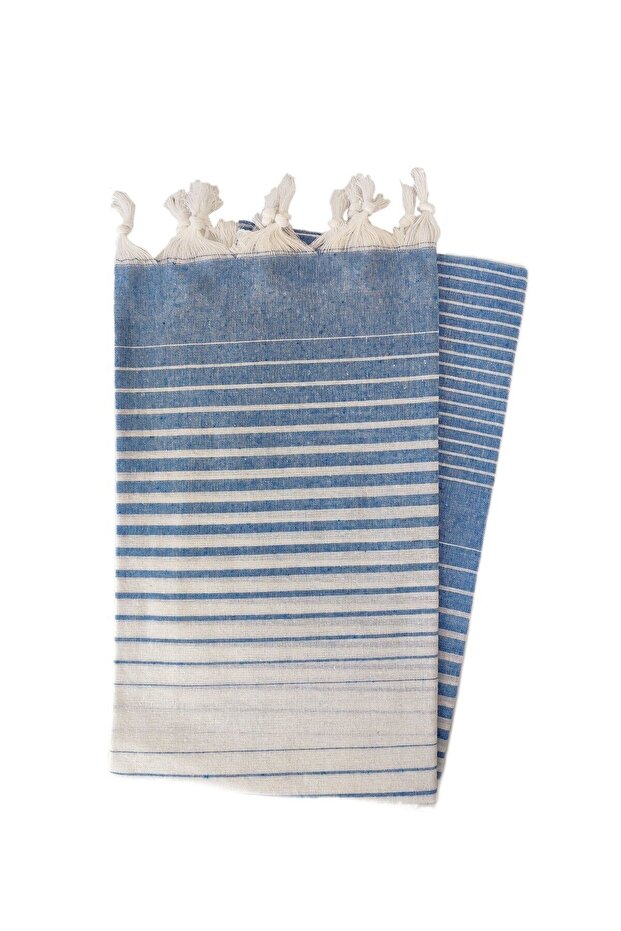Peshtemal, Regenerated Cotton 100x170 Shaded Model, Saxe Blue, Beach Towel, Bath Towel