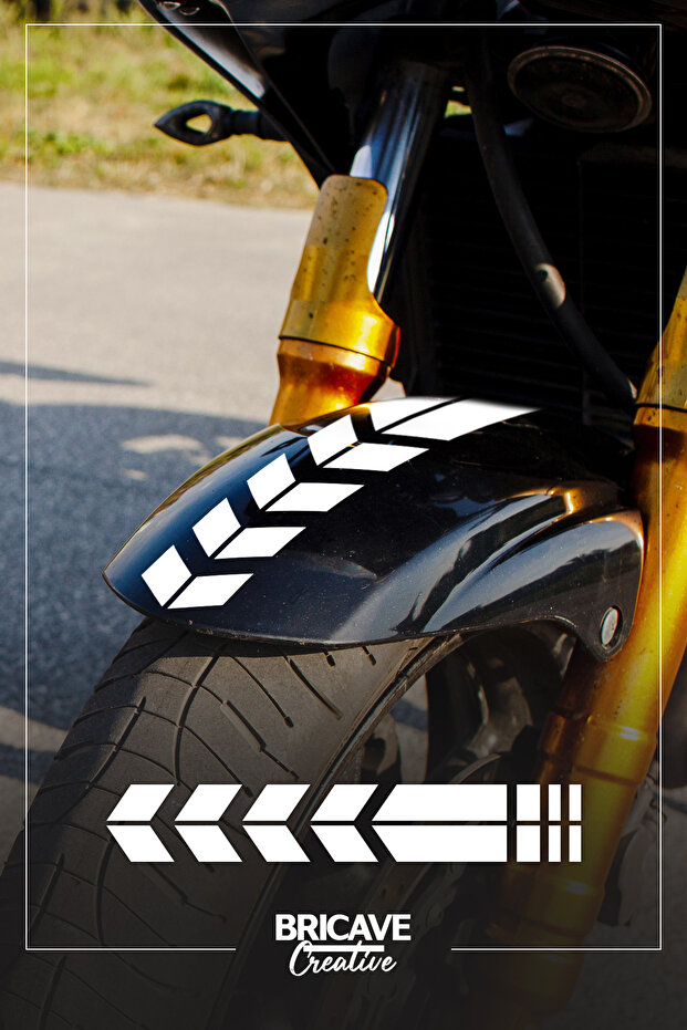 Sporty Stripe Motorcycle Fender Sticker Sticker 5X34Cm