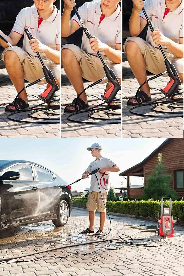 Güçlü ve Torklu BL Kömürsüz Bakır Motor 150Bar Max Yüksek Basınçlı Bahçe ve Oto Yıkama Makinesi - 4