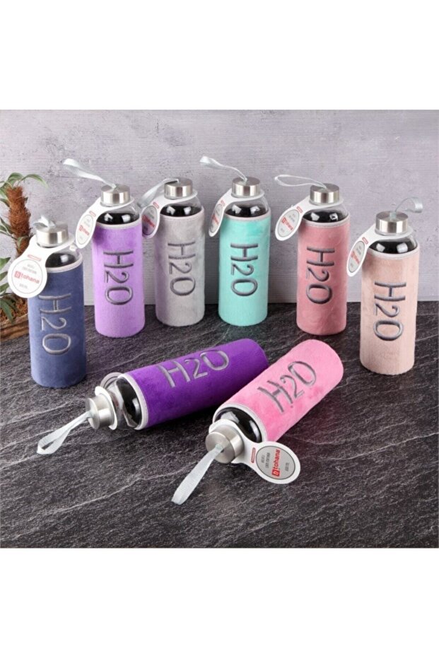 Thn88600 Covered H2o Glass Water Bottle 600 ml