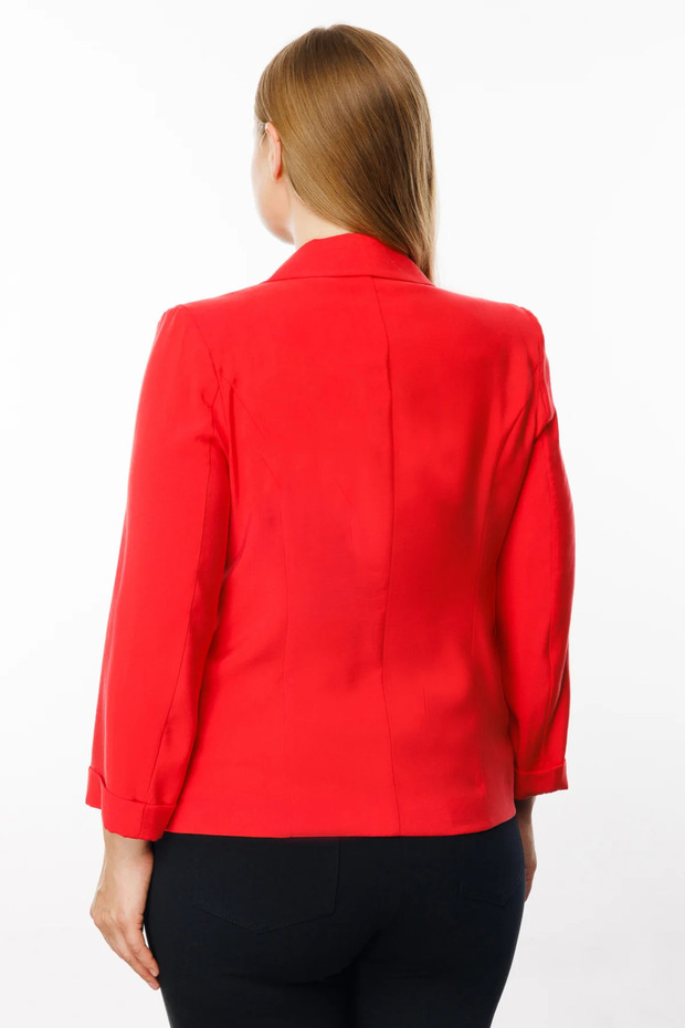 Tek Düğmeli Çizgi Cep Ceket - 4