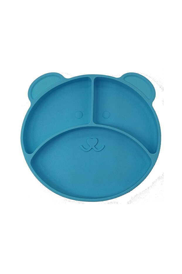 Vacuum Based Baby Silicone Food Plate - Vacuumed Silicone Plate - Blue
