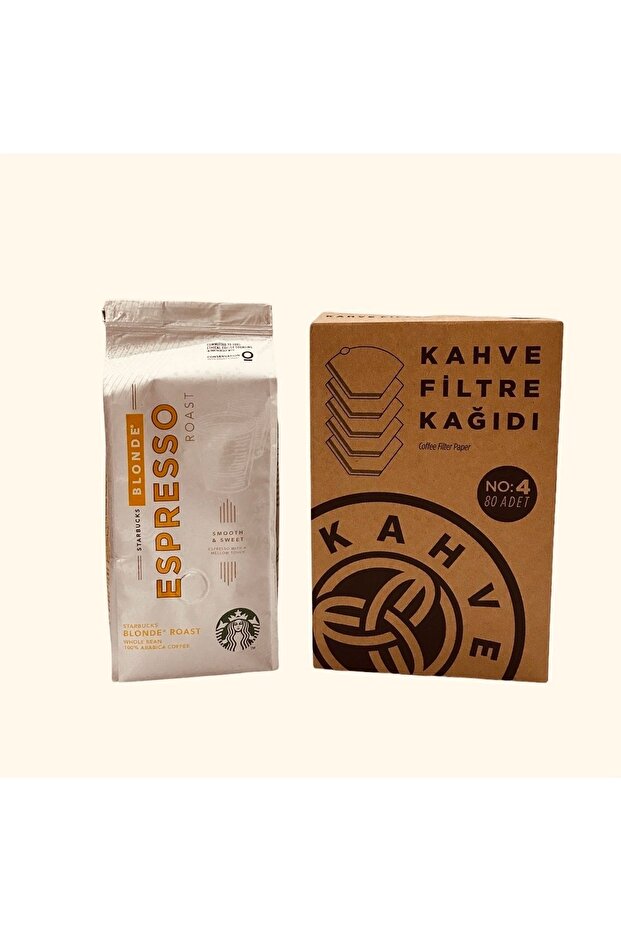Espresso Blonde Roast Ground Filter Coffee 250 Gr + Filter Coffee Paper 1x4 80pcs