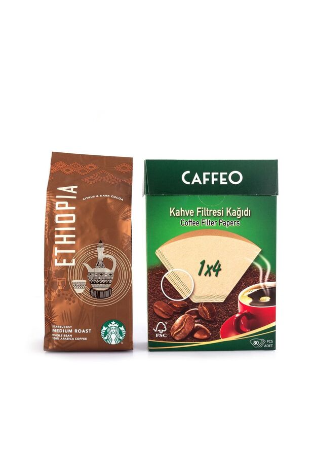 Starbucks Ethiopia Coffee 250gr Ground and Caffeo Filter Paper for French Press 1x4 80pcs