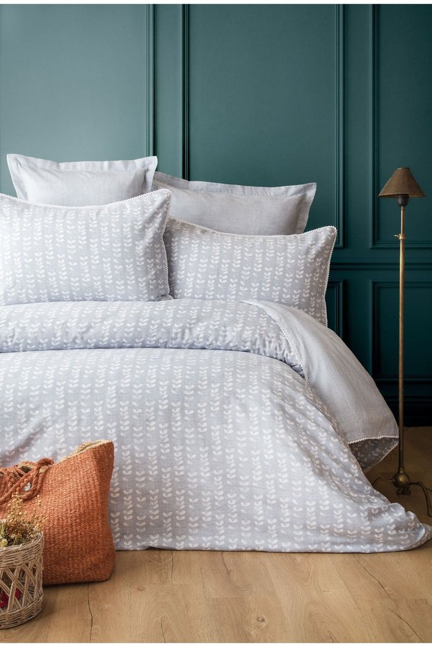 Crepier Set Nancy Gray Double 100% Cotton Crepe Duvet Cover Set