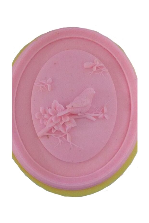 Oval Shaped Silicone Pastry and Candy Dough Mold with Bird Figure on the Branch 27x22x4 cm