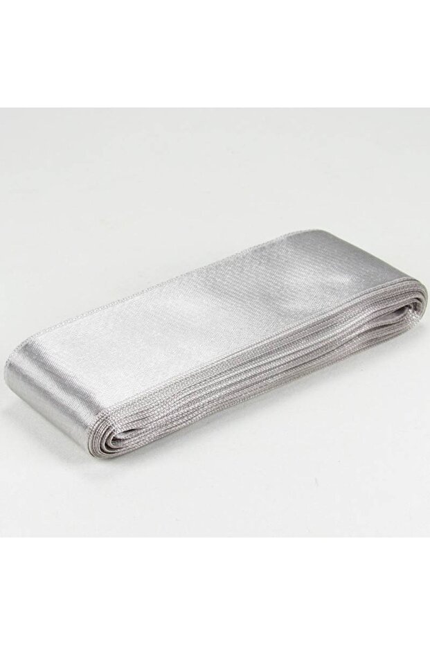 Silver Gray Color Satin Ribbon 5 CmX 10 Meters