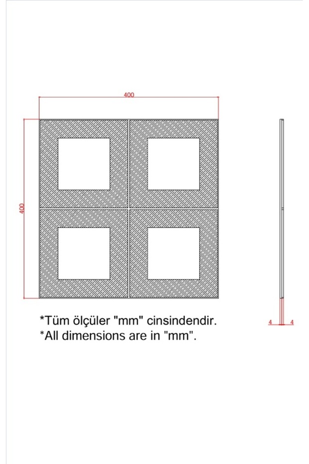 ORTAKÖY model 40x40 Dekoratif MDF Duvar paneli , 3D ahşap duvar sanatı 7 adetli - 3