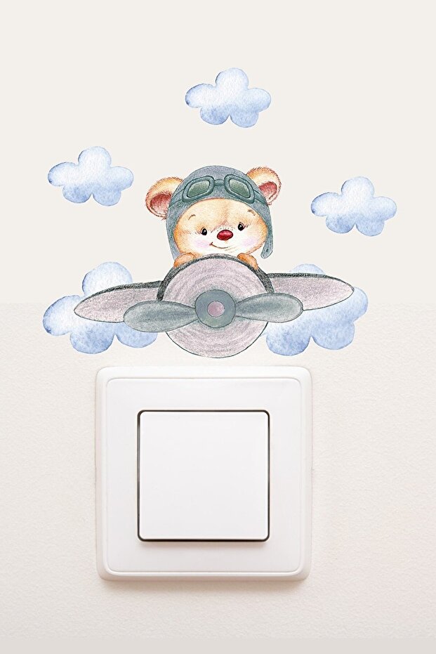 ملصق مقبس ديكور لغرفة الأطفال من Pilot Teddy Bear
