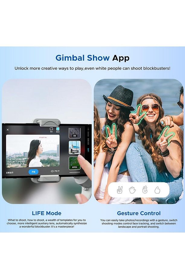 isteady Akıllı Telefon Görüntü Sabitleyici Yapay Zeka Görüş Sensörlü Profesyonel Gimbal Stabilize BT - 3