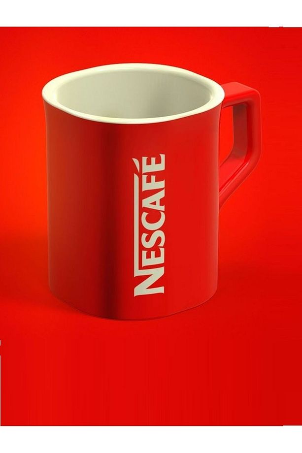 Kupa Bardak Nescafe Kahve Kupa Bardağı Kırmızı Kahve Bardağı Bardak Kupa - 4