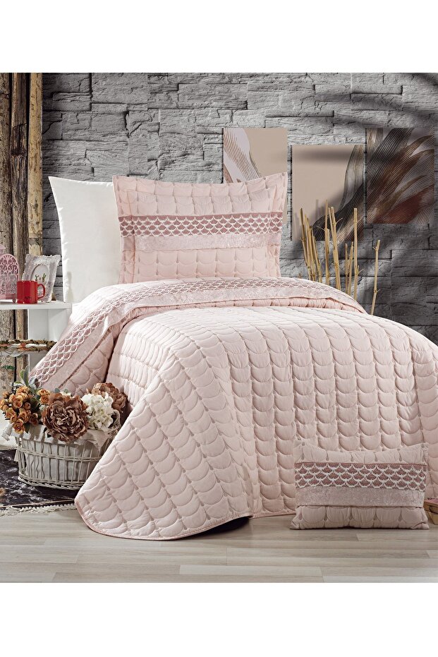 Colors Micro Tek Kişilik Yatak Örtüsü Pudra - 3