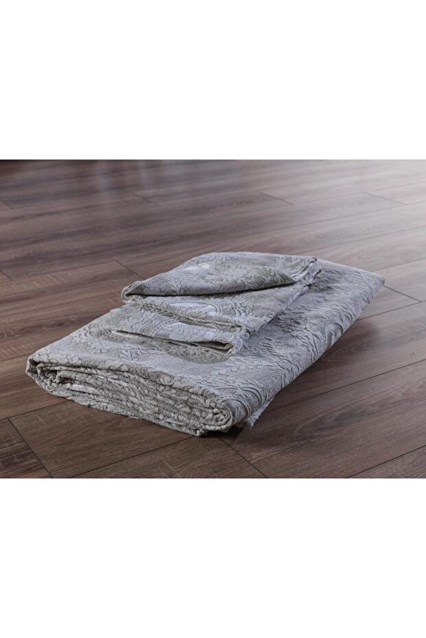 Nisa Tek Kişilik Jakarlı Yatak Örtüsü Cappucino - 2