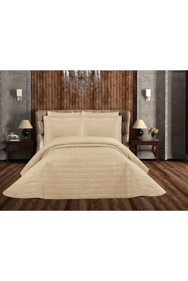 Lisa Micro Quilted Double Bedspread Cappucino