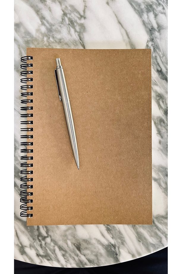 A5 Kraft Kapaklı Spiralli Kareli Defter 100 Yaprak - 3