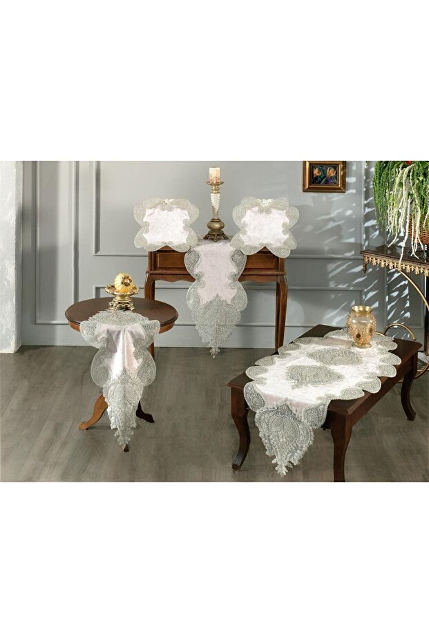 Verna Velvet Living Room Set 5 Pieces