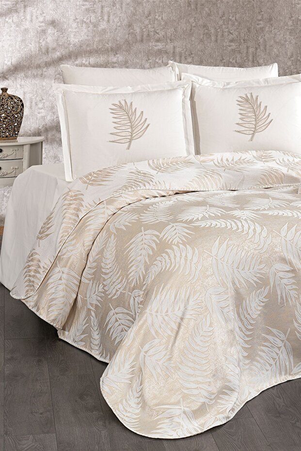 7 Piece Palm Chenille Pique Set - Cream Color