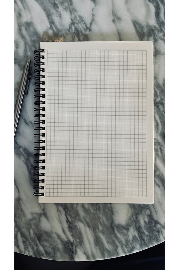 A5 Kraft Kapaklı Spiralli Kareli Defter 100 Yaprak - 8