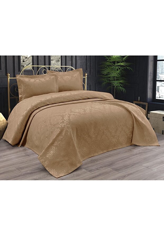 Elmas Çift Kişilik Sade Pike Seti Bej - 2