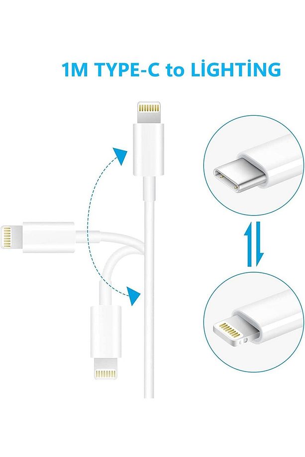 Iphone Uyumlu Lightning Hızlı Şarj Tye C Lightning Şarj Kablosu Type C Kablo - 4