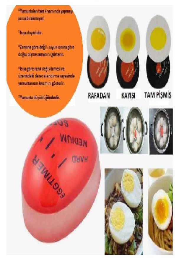 Renk Değiştiren Yumurta Zamanlayıcı Haşlayıcı Dublör Haşlama Zamanlama Egg Timer - 6