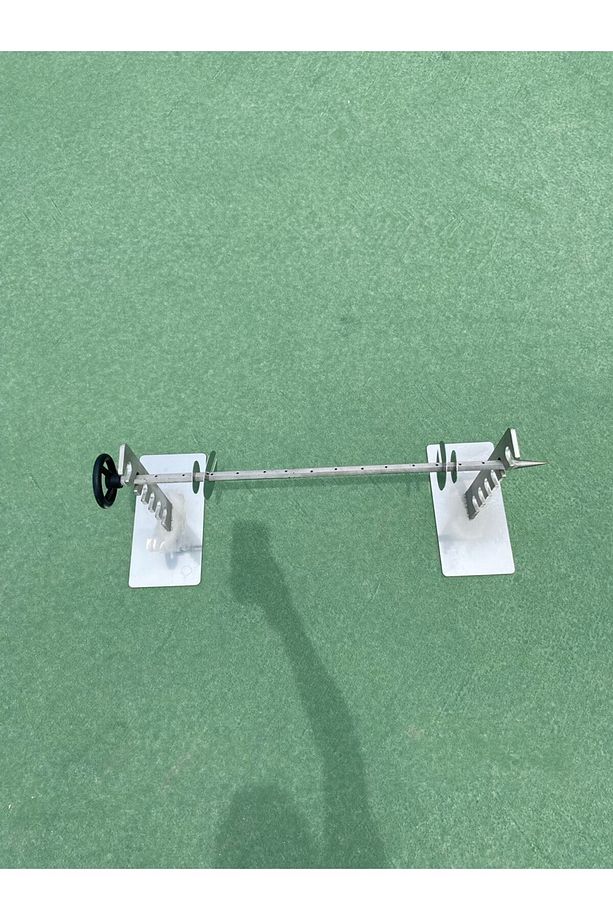 Cağ kebap seti 75 cm krom şiş + sağ sol krom ayak + 4 adet krom et tutma diskleri - 6