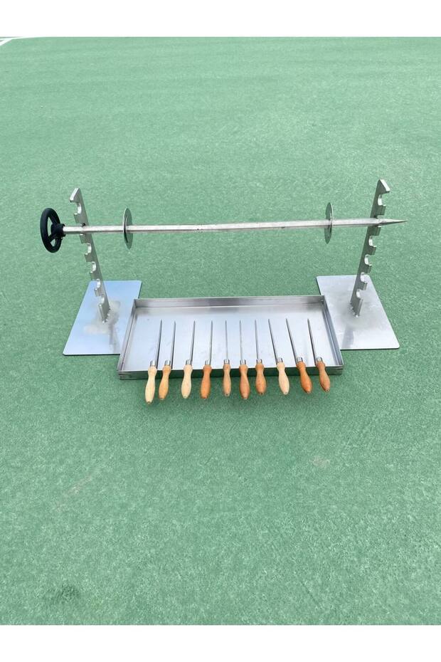 Cağ kebap seti  75 cm tamamı (KROM) ŞİŞ + 2 adet KROM AYAK + KROM TAVA +  10 ADET KROM CAĞ+ KROMDİSK - 2