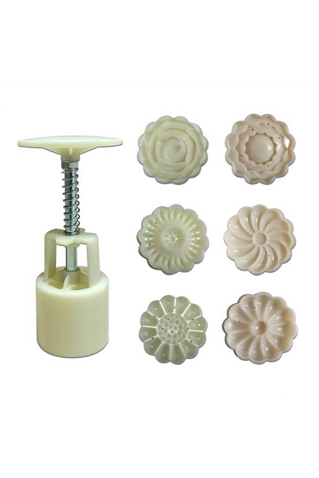 Press-on Cookie Mold Flower Shaped Cookie Maker 7 Pieces - 1