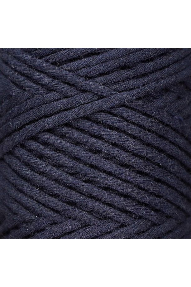 Taranan Makrome Ipi 3mm Taranabilir Pamuk Makrome Ipi Makrame Ipi Indigo Mavi - 3