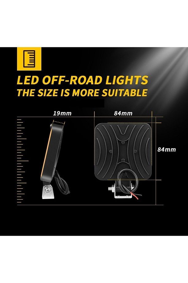 Off Road Traktör Tir Kamyon Sis Fari Ve Çalışma Lambası 16 Led Kare SARI 3 İNÇ 84mm - 3