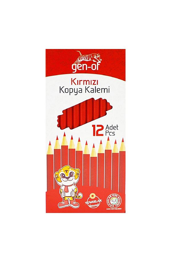 Yuvarlak Kırmızı Kopya Kalemi 3 Adet - 2