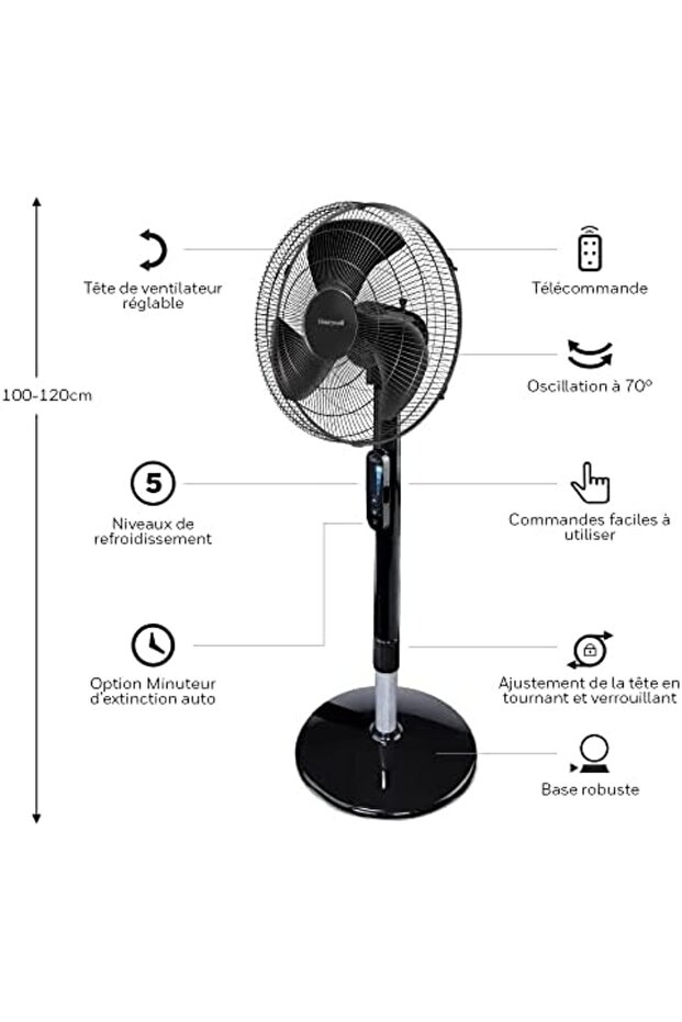 Advanced QuietSet® Salınımlı Ayaklı Fan 5 Hız, Ayarlanabilir Yükseklik, Uzaktan Kumanda - 5