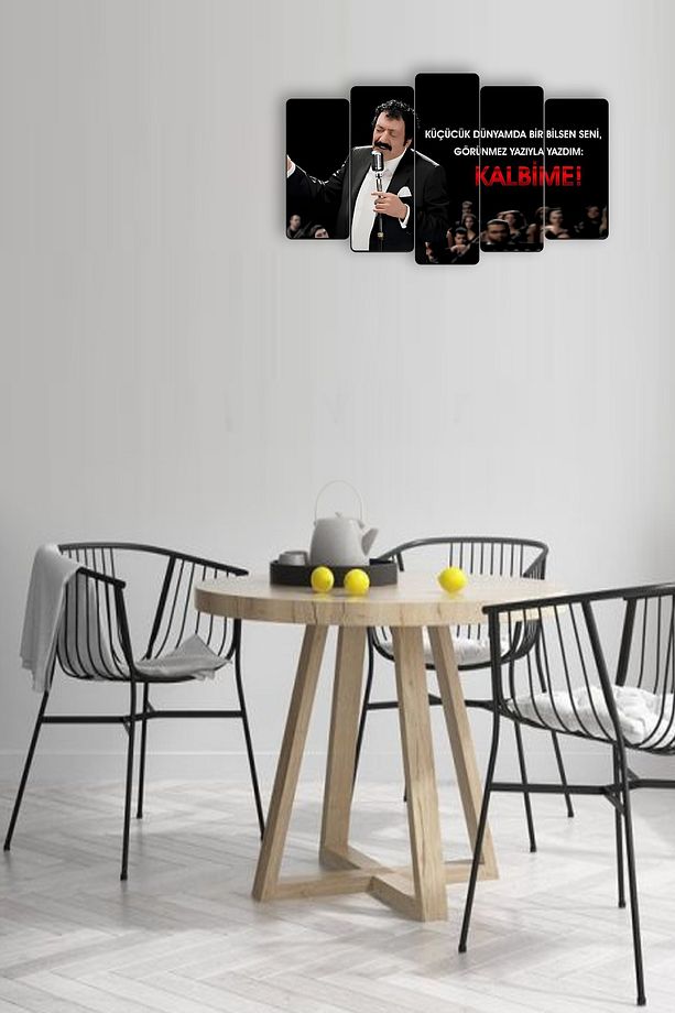 Müslüm Gürses Müslüm Baba 5 Parçalı Mdf Tablo Hediyelik Eşya - 8