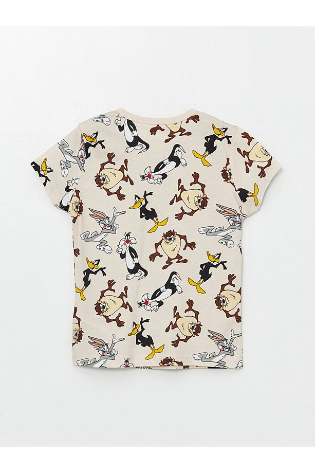 LCW Bisiklet Yaka Kısa Kollu Tazmanya Canavarı Baskılı Erkek Bebek Pijama Takımı - 3